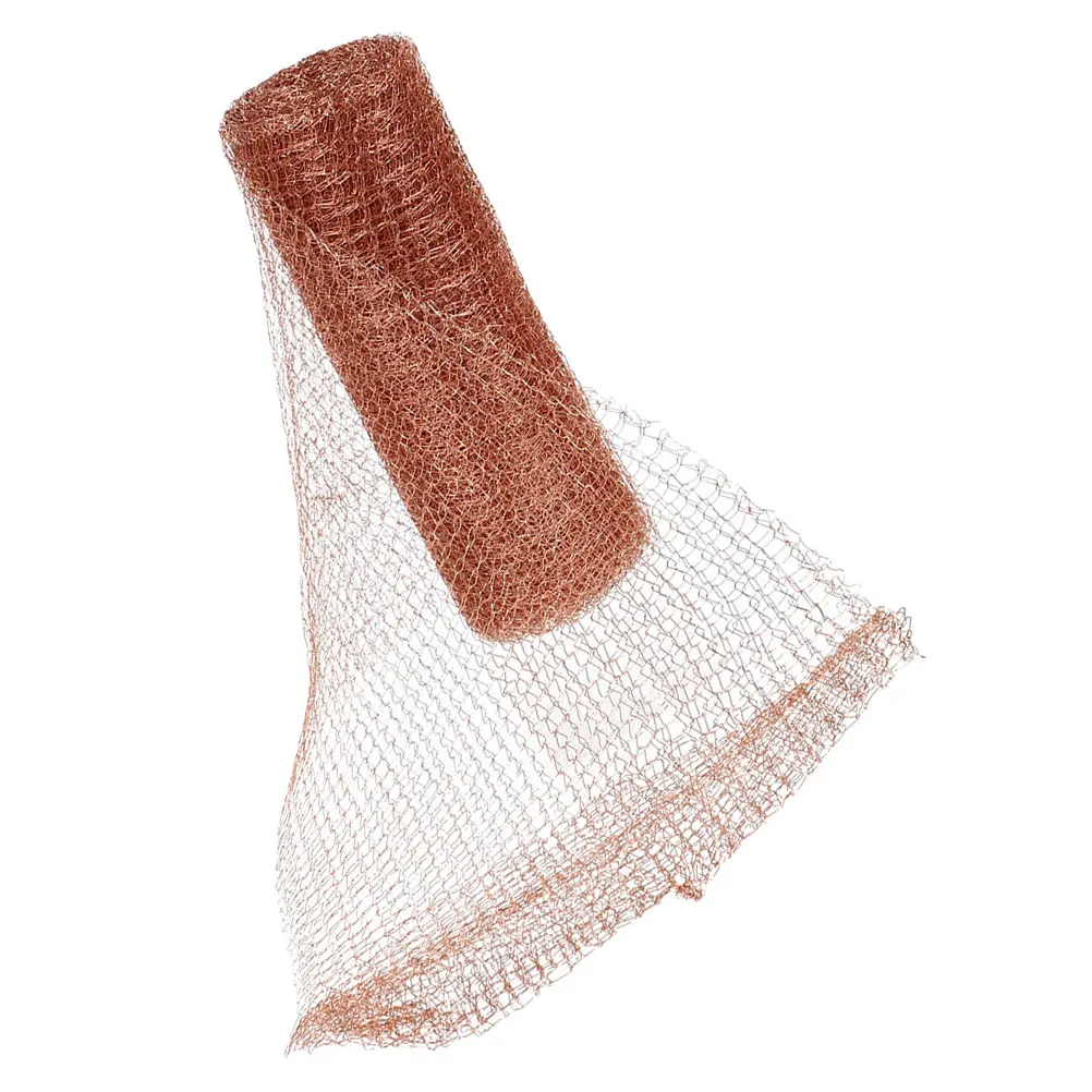 

1 Roll 127M Copper Wire Mesh Barrier Rodent Deterrent Weep Hole Filler Large Size Metal Mesh Blocker For House Gap