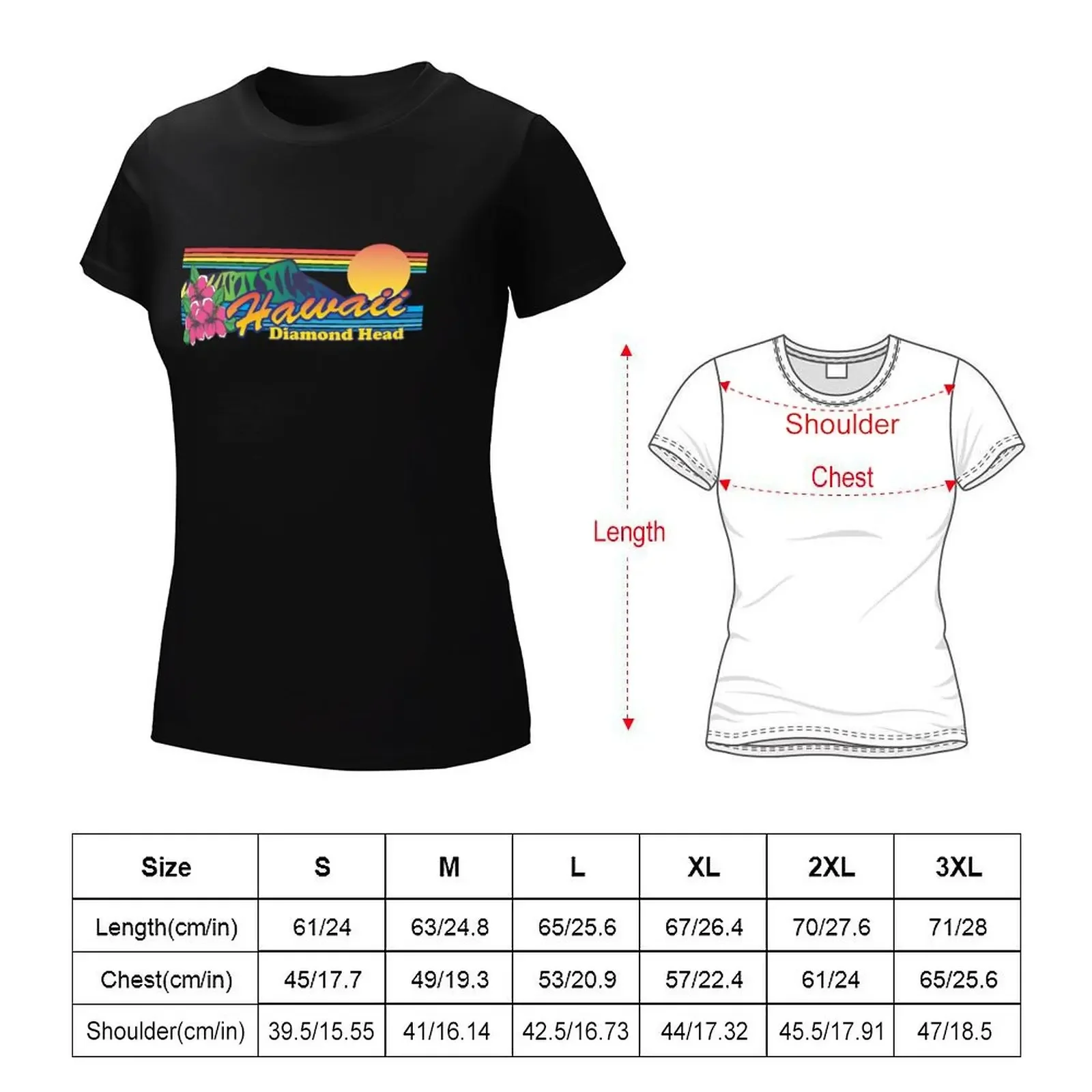 Hawaii Diamond Head T-shirt oversized Blouse graphic t-shirts for Women