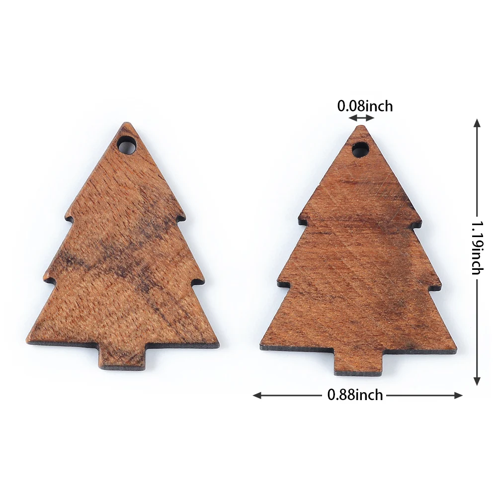 10PCs Walnut Pendant Dark Brown Wooden Pendant Geometric Pendant Jewelry Making Earrings, Necklace Accessories DIY