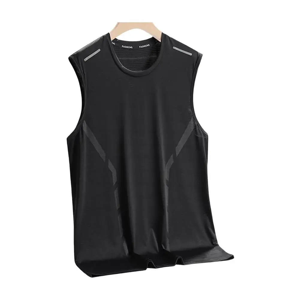 Men Summer Sport Vest Ice Silk Loose Fit Sleeveless Sweat Absorption Quick Dry Pullover Gym Fitness Jogging Tank Top