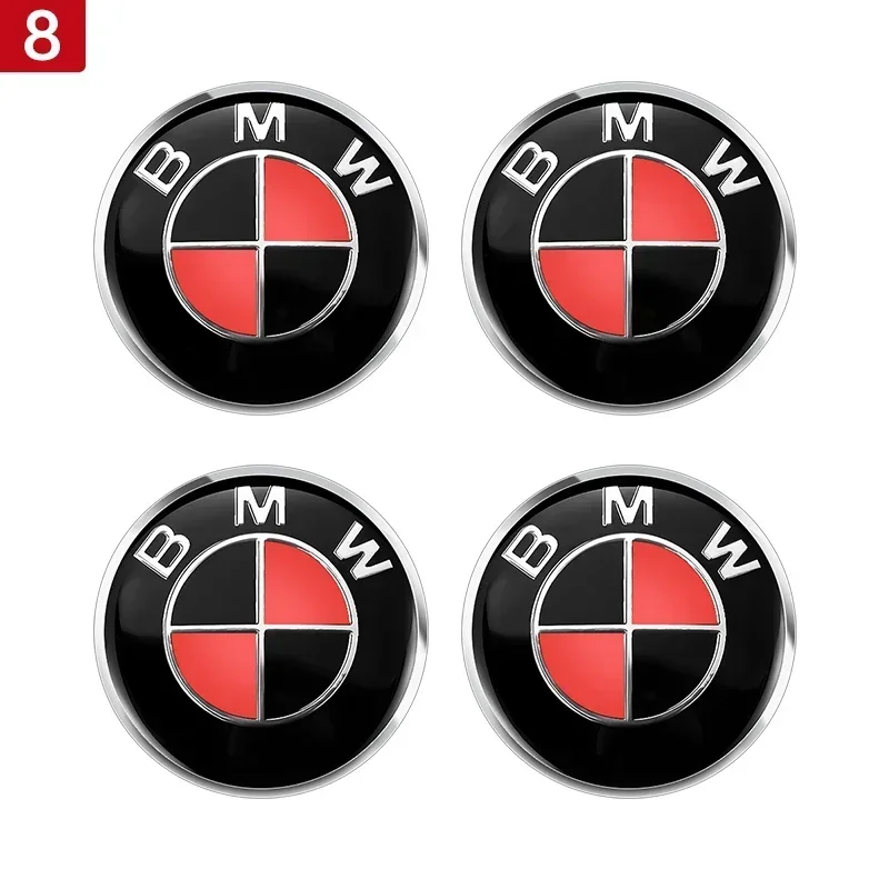 4PCS 56MM 60MM 65MM Car Hub Cap Sticker Wheel Center Cover Decal Decoration Auto Modification Accessorie For BMW M Emblem Badge