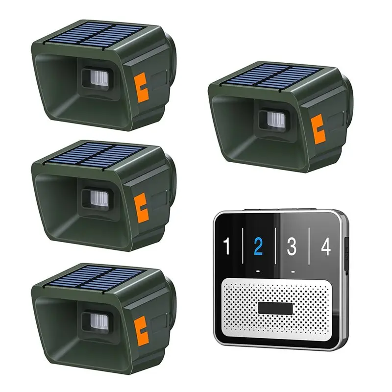 New Tech Outdoor Alarm Waterproof Solar Powered PIR Motion Sensor Detector For Factory, Fishpond, Orchard, Villa EU Plug