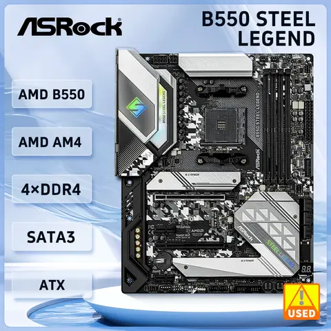 ASrock B550 Motherboard B550 Steel Legend Motherboard AM4 support 5900 4500 5700X 3600 5600 5500 cpu ATX DDR4 128GB M.2 ATX