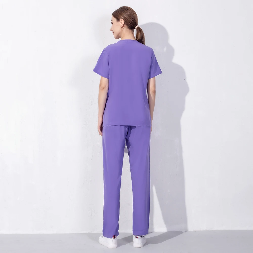 Elasticità Pet Clinic infermiera abbigliamento da lavoro di alta qualità tinta unita scrub infermieristici uniformi da donna abbigliamento da lavoro medico ospedaliero abiti