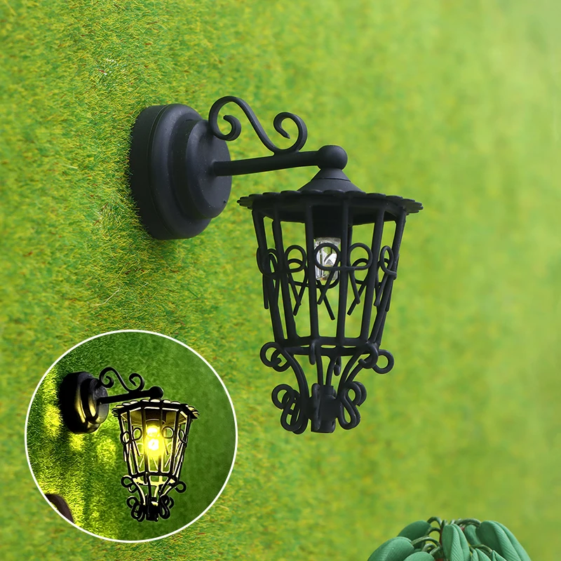 

1pc 1:12 Dollhouse Miniature LED Light Wall Lamp Hollow Garden Light Model Home Decor Toy Doll House Accessories