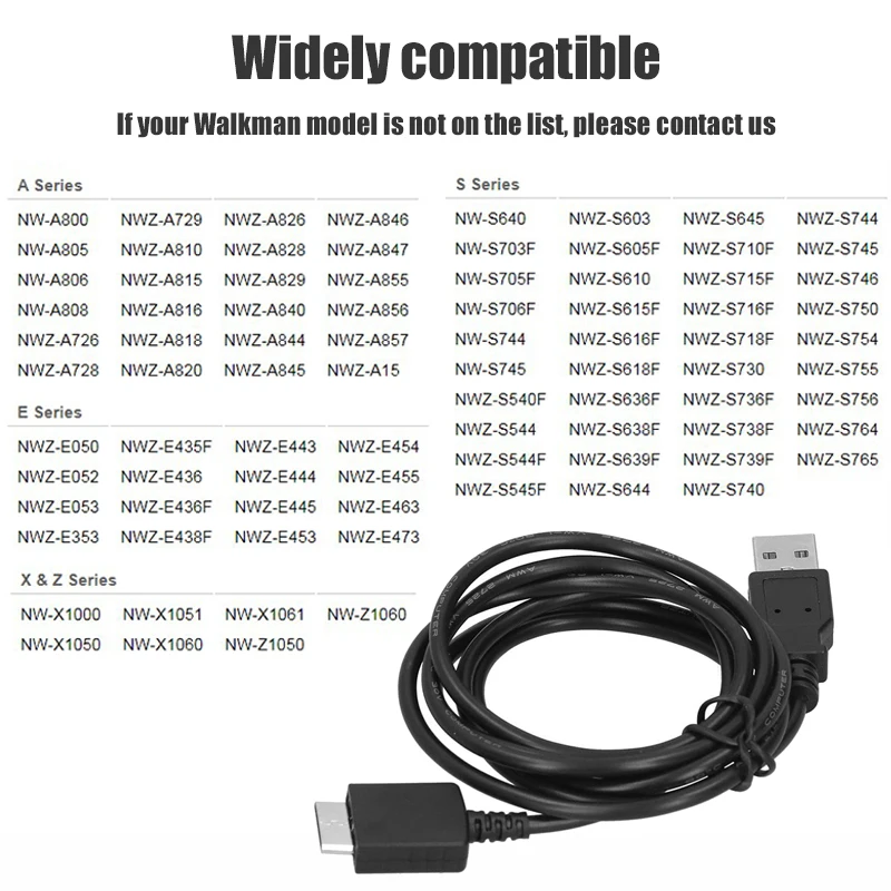 USB Data Charger Cable Data Cord for SONY Walkman MP3 MP4 NWZ-E435F NWZ-E436F NWZ-E438F NWZ-E443FNWZ-E444 NWZ-E44