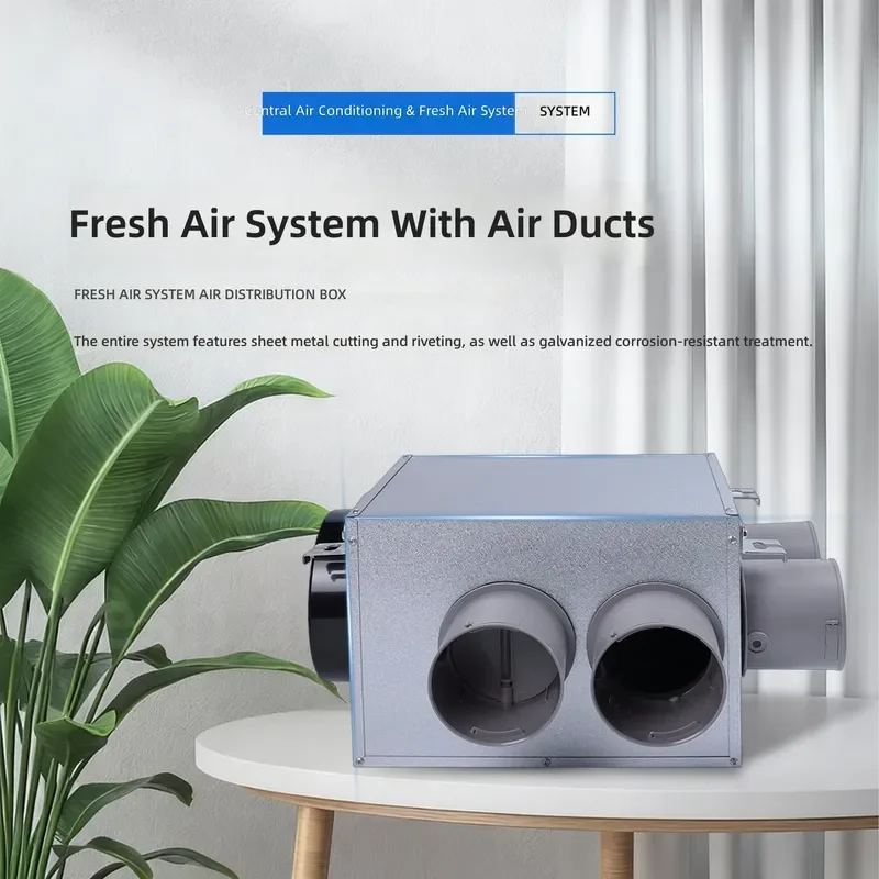 for Fresh Air System PE Pipe Static Pressure Box Muffler Sound Insulation Metal Fan Box Noise Reduction Branch Fan