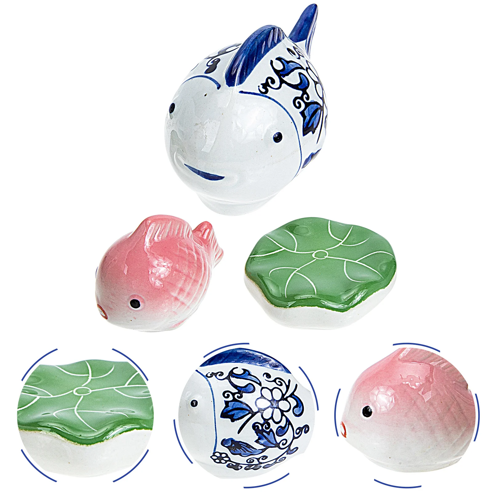 

3Pcs Floating Ceramic Fish Tank Decor Hand Painted Aquarium Ornament Indoor Outdoor Aquarium Adorn Supplies Fish Tank Decors