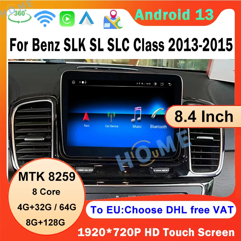 CarPlay Multimedia Android 13 Car Radio For Mercedes Benz SL W203 SLK SLC W197 2013 2016 GPS Navigation Auto Stereo Playe Screen