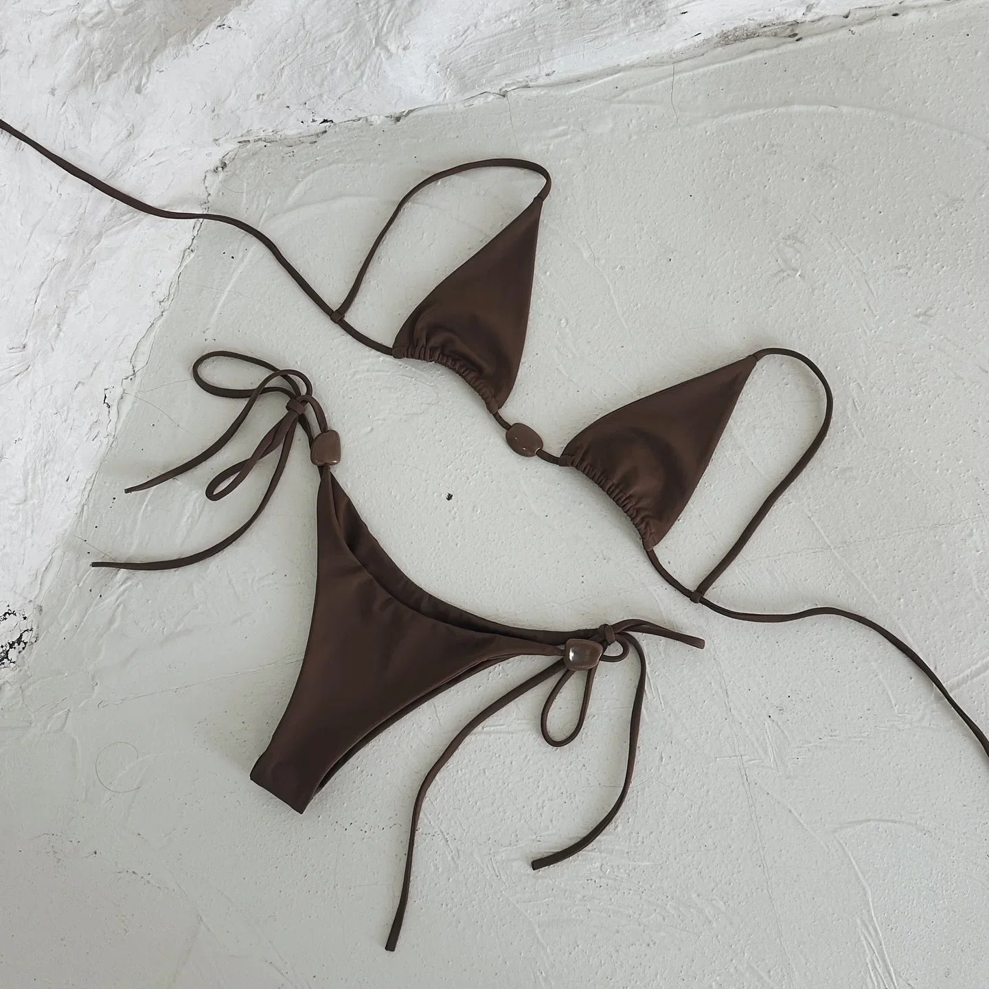 Bikini Sexy para mujer, traje de baño femenino, Bikini Bandeau, traje de baño con Tanga, trajes de baño brillantes, mono con cuello Halter, ropa de playa