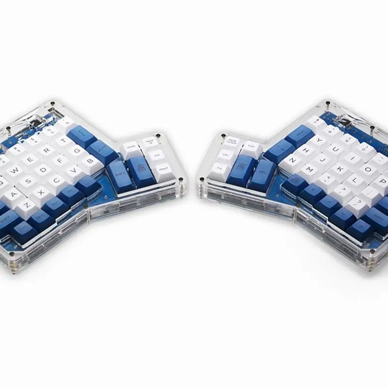 Dsa ergodox ergo pbt dye subbed keycaps for custom mechanical keyboards Infinity ErgoDox Ergonomic Keyboard keycaps white blue