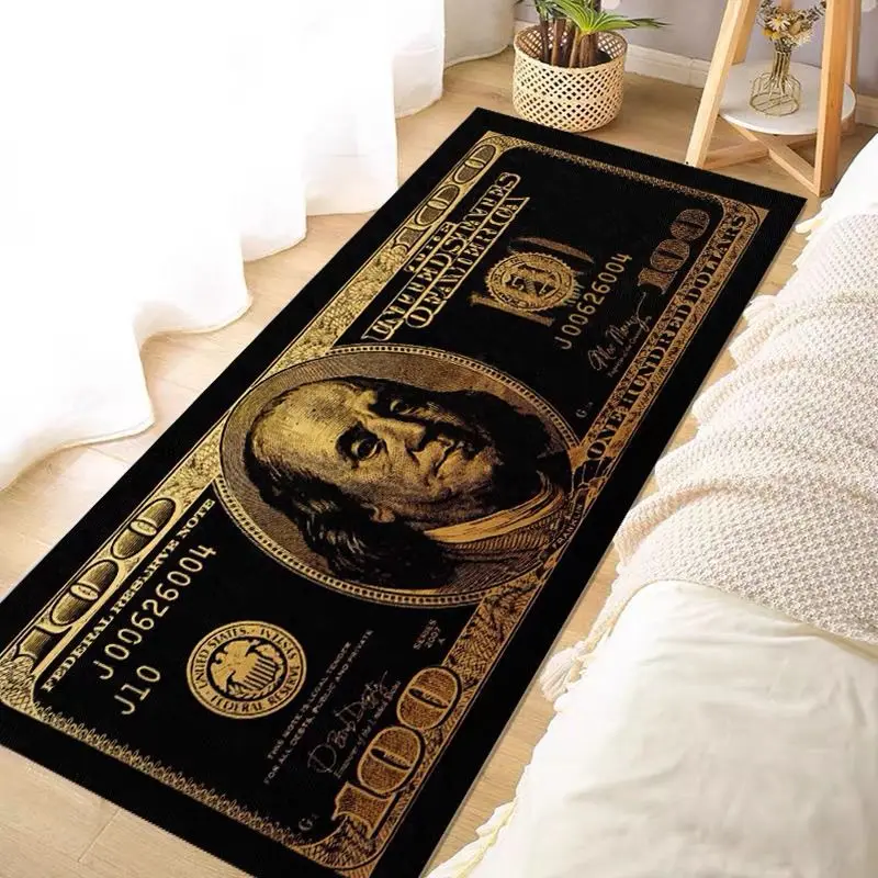 Simulation Dollar Bill Rug Ins Style Living Room Bedroom Carpet Non-Slip Floor Mat for Hallway Bedside Bay Window Home Decor