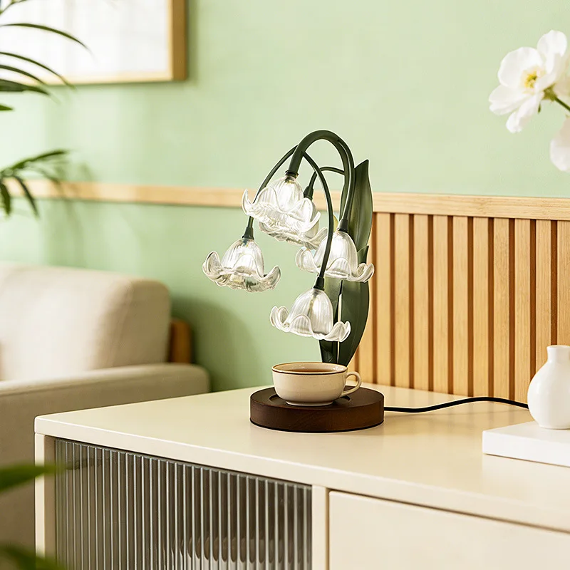 Nordic Classical Flower Bedroom Beside Lampse Lily of The Valley Design Stand Lighting Living Room Decor Romantic Light Fixture