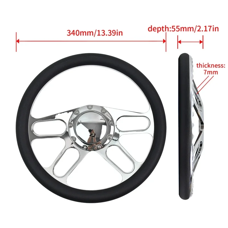 High Quality Anti‑Slip Half Circle Microfiber Leather Racing Steering Wheel Interior Accessory