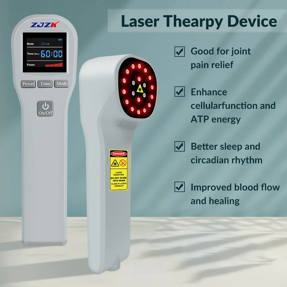 ZJZK 880mW 4X808nm 16X650nm Laser Therapy Cold Laser For Pain Relief Level Laser Therapy Device Arthritis Joint Inflammation