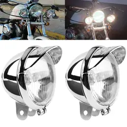 1Pcs Motorcycle Headlights Motorbike Retro Fog Light Auxiliary Light Universal White Lamp For Motorcycle Motorbike 12V