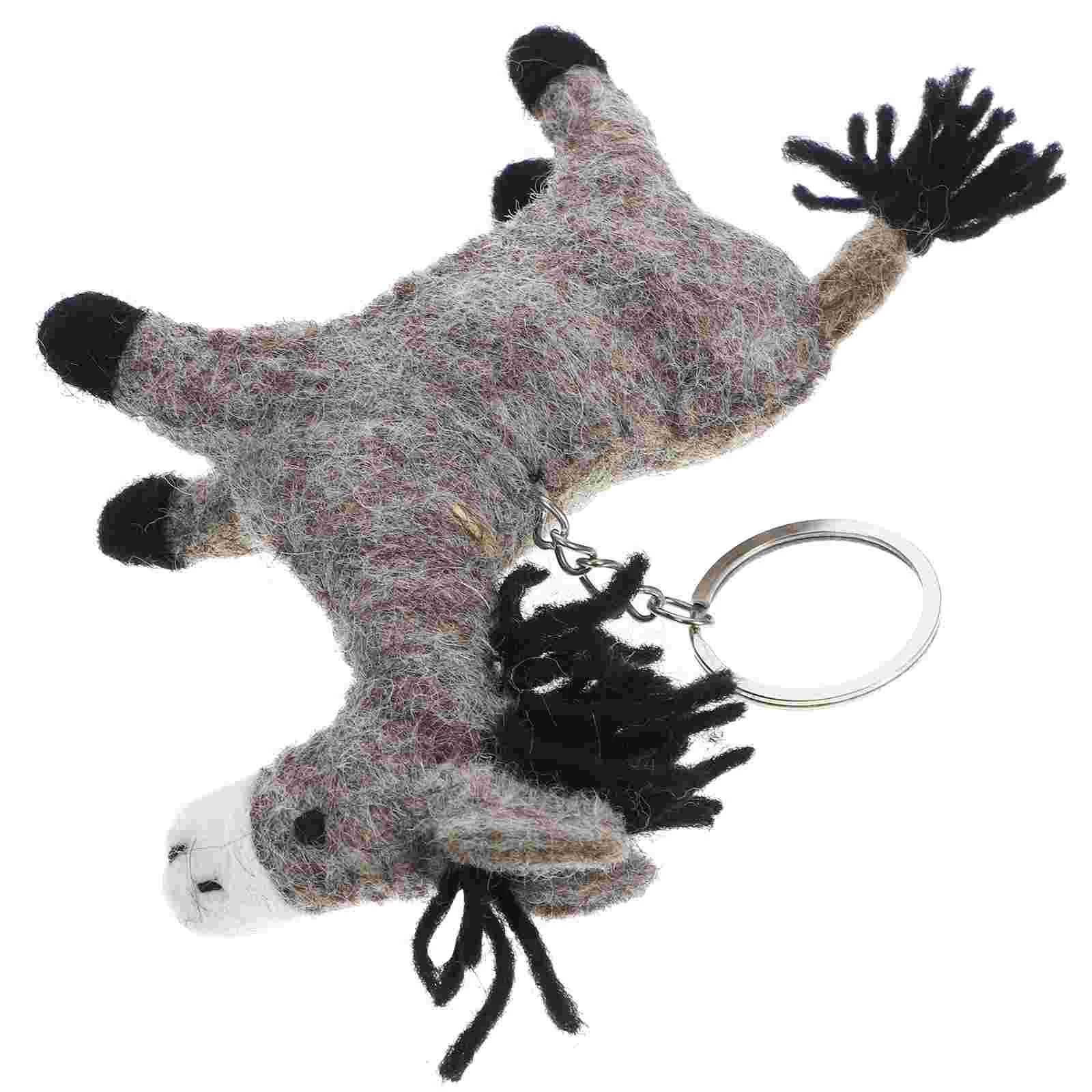 

Donkey Pendant Wallet Keychain Wool Felt Cute Stuffed Animal Hanging Charm