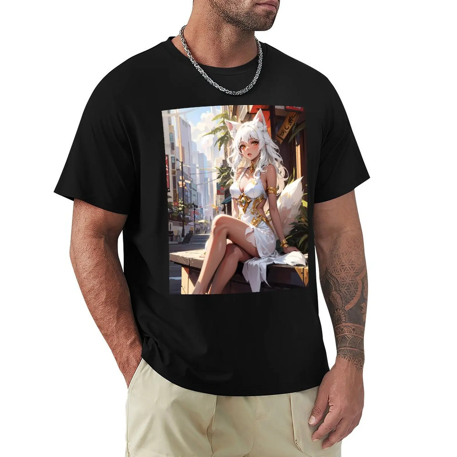 Metropolitan Mystique: The Fox Enchantress T-Shirt Quick Dry Fishing T-Shirt
