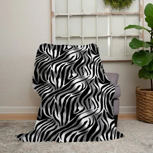 Sofá de chenilla moderno con estampado Digital de cebra Realhomes