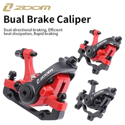 ZOOM Hydraulic MTB Brake Calipers Double Mechanical Brake Front Rear Mountain Bike Braking Aluminum for 160mm Disc Rotor 680