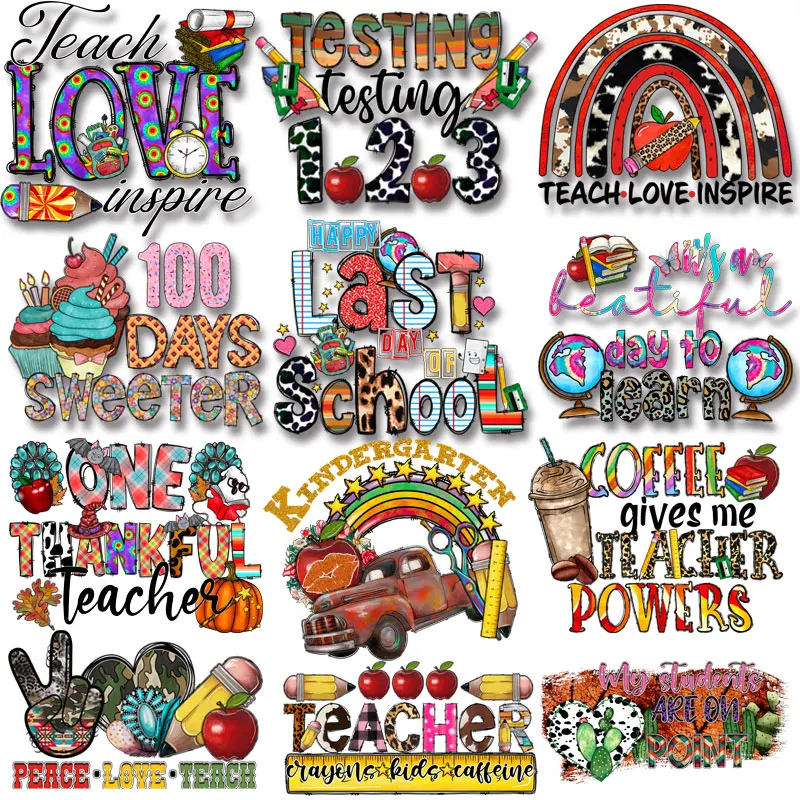 

Teacher Life School Stickers Iron on transfers Heat Transfer Stickers Thermal transfers Printings