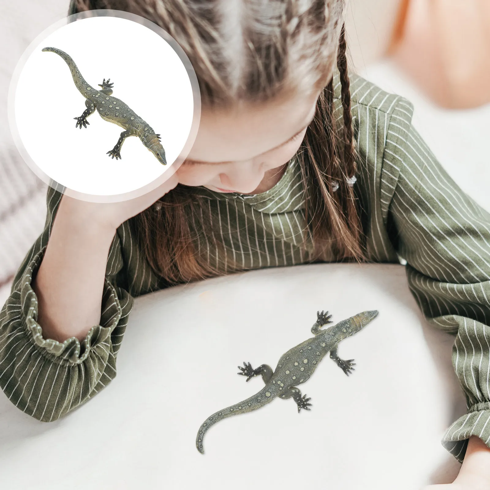 

Realistic Eye-Spot Monitor Lizard Simulation Artificial Animal Decoration Desktop Ornament Educational Reptile Party Decor