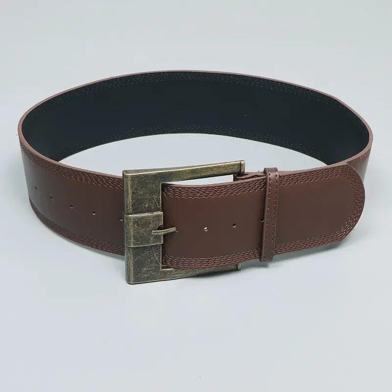 Wide Belt For Women 2025 Spring New American Western Retro Hot Girl Style Waist Belt Versatile High-End Leather Belt