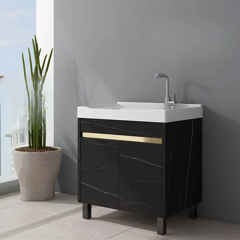 

304 stainless steel washbasin with washboard balcony home washbasin sink table