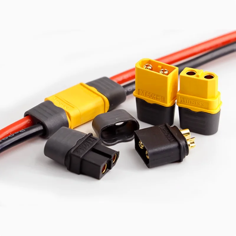 2-5 قطعة XT60H التوصيل مع غمد الإصدار 12AWG تمديد كابلات لتقوم بها بنفسك الذكور والإناث كابل البطارية مطلية بالذهب التوصيل T-قابس موصل