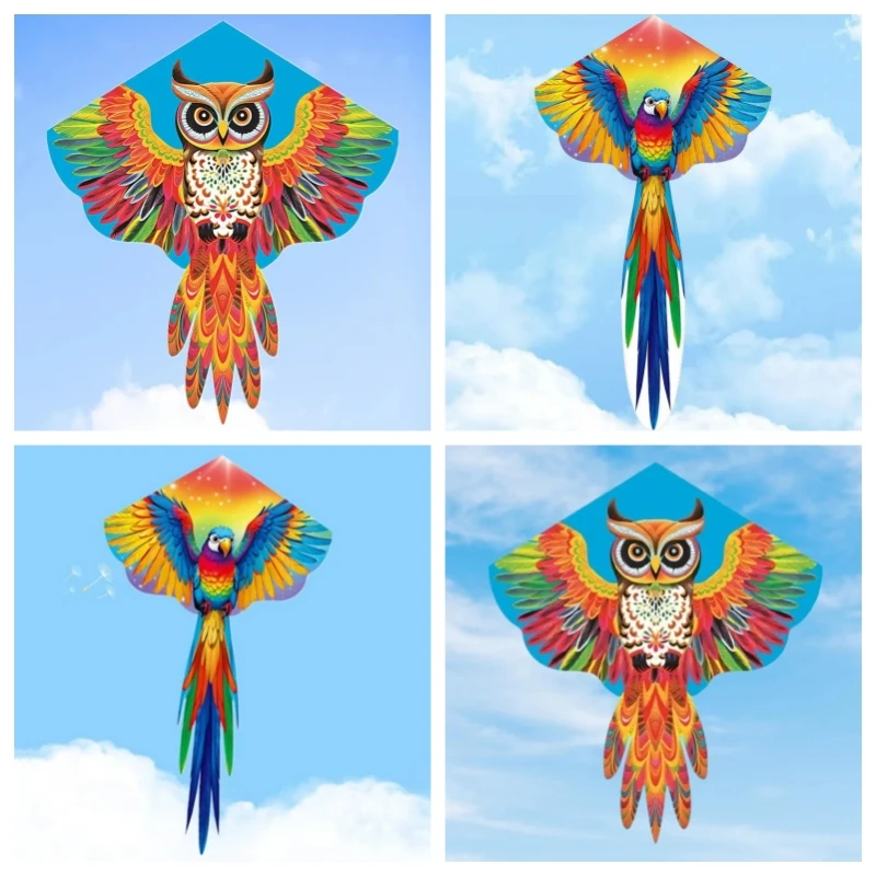 Free Shipping Owl kite flying kite for kids Parrot Kite Outdoor play professional kite letajici drak kite adults kite winder fun