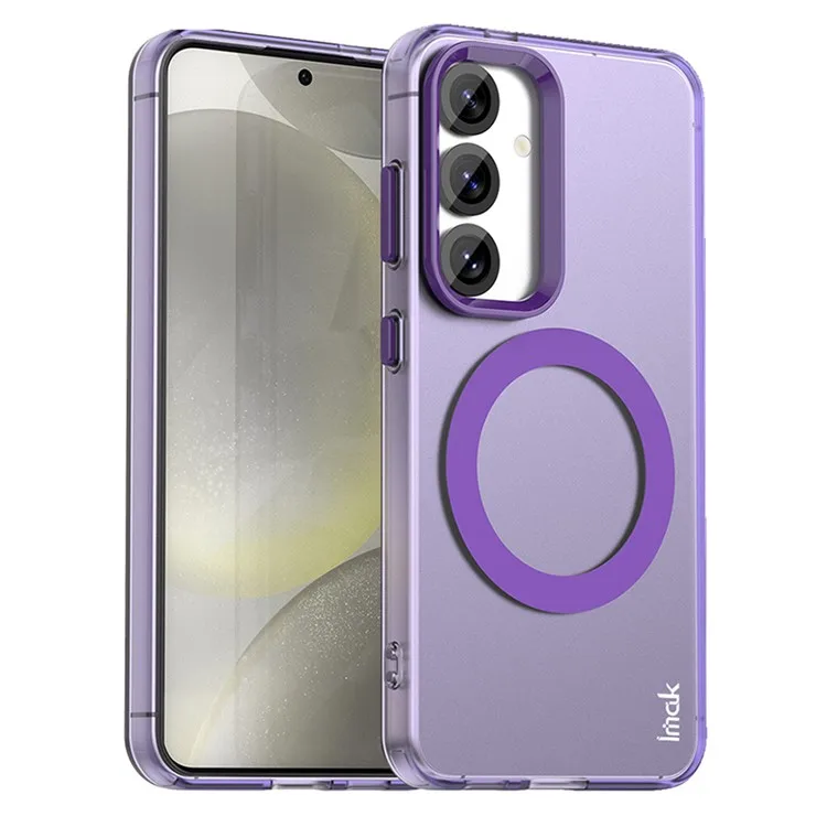 

IMAK For Samsung Galaxy S25 Case Compatible with MagSafe Candy Color Anti Drop TPU + PET Back Cover - Purple