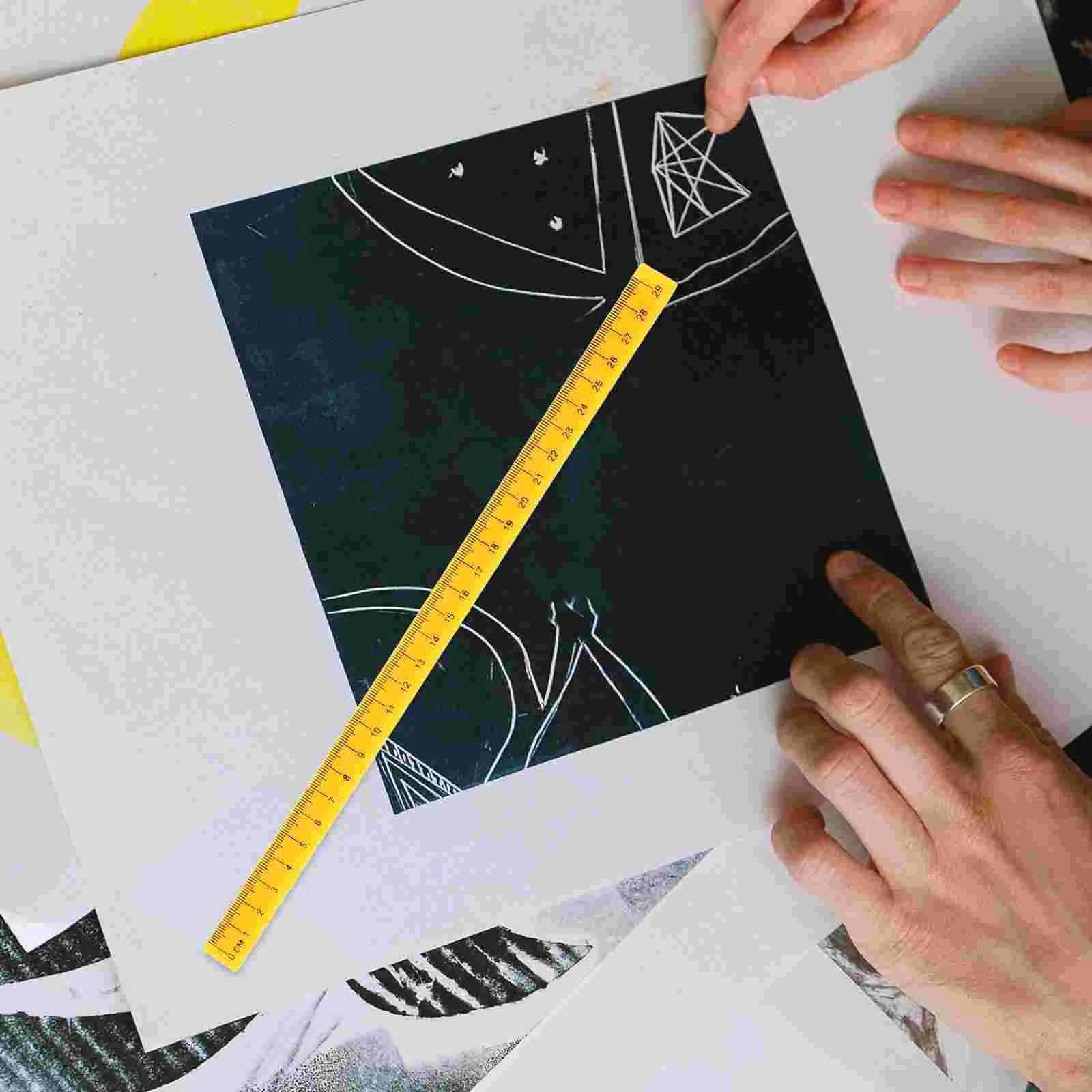 5 Pcs Children's Drawing Board Rulers for Students Straight Edges Magnetic Portable Plastic