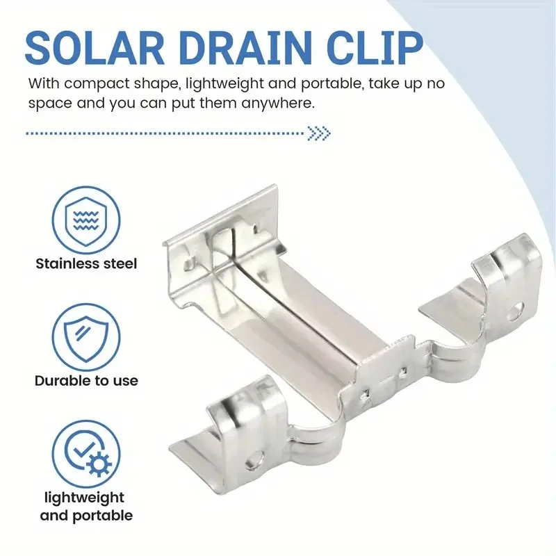 100/50/30 قطعة من مشابك تصريف الألواح الشمسية، 304 مشابك دليل تدفق المياه المضادة للغبار، متوافقة مع إطارات PV 30/35 مم #2