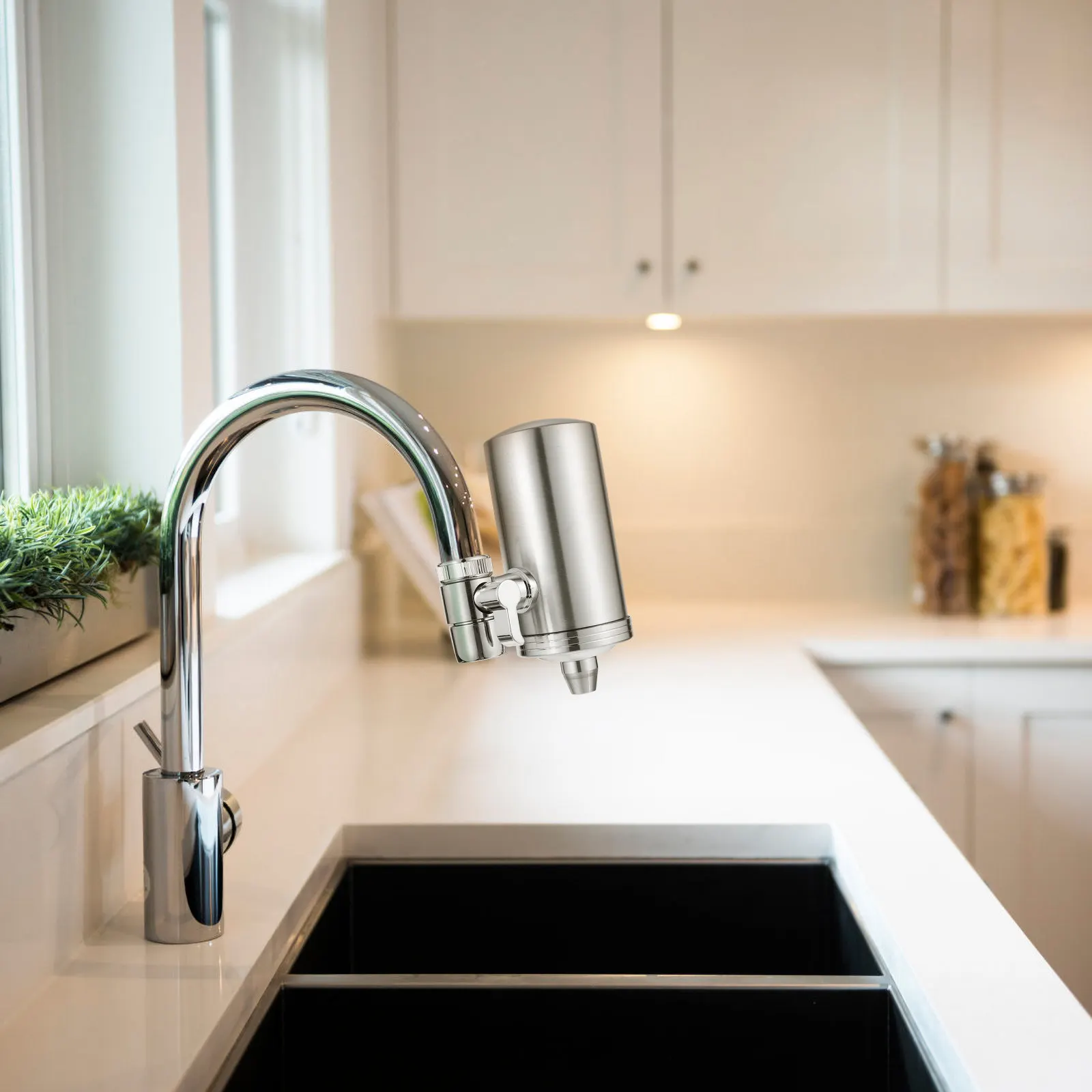 Stainless Faucet Water Filter Purifying Tool Purifier for Sink Tap Device Metal