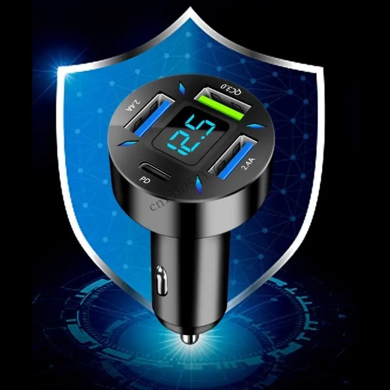 

090E For Four 4 USB Quick Device Universal Truck Tablet 4.8A QC3.0