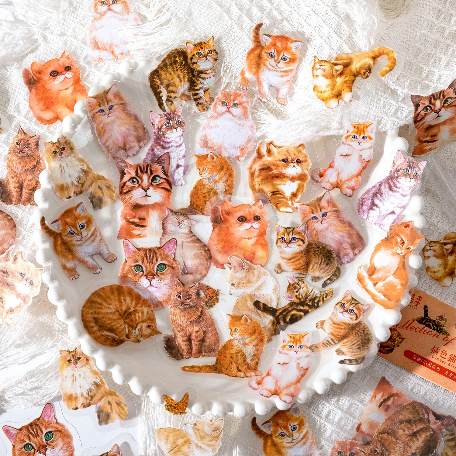 JIAMEI 40pcs/pack Kawaii Versatile Cat Cartoon Sticker DIY Scrapbooking Decor Journal Supplies Aesthetic Cute Stationery Sticker