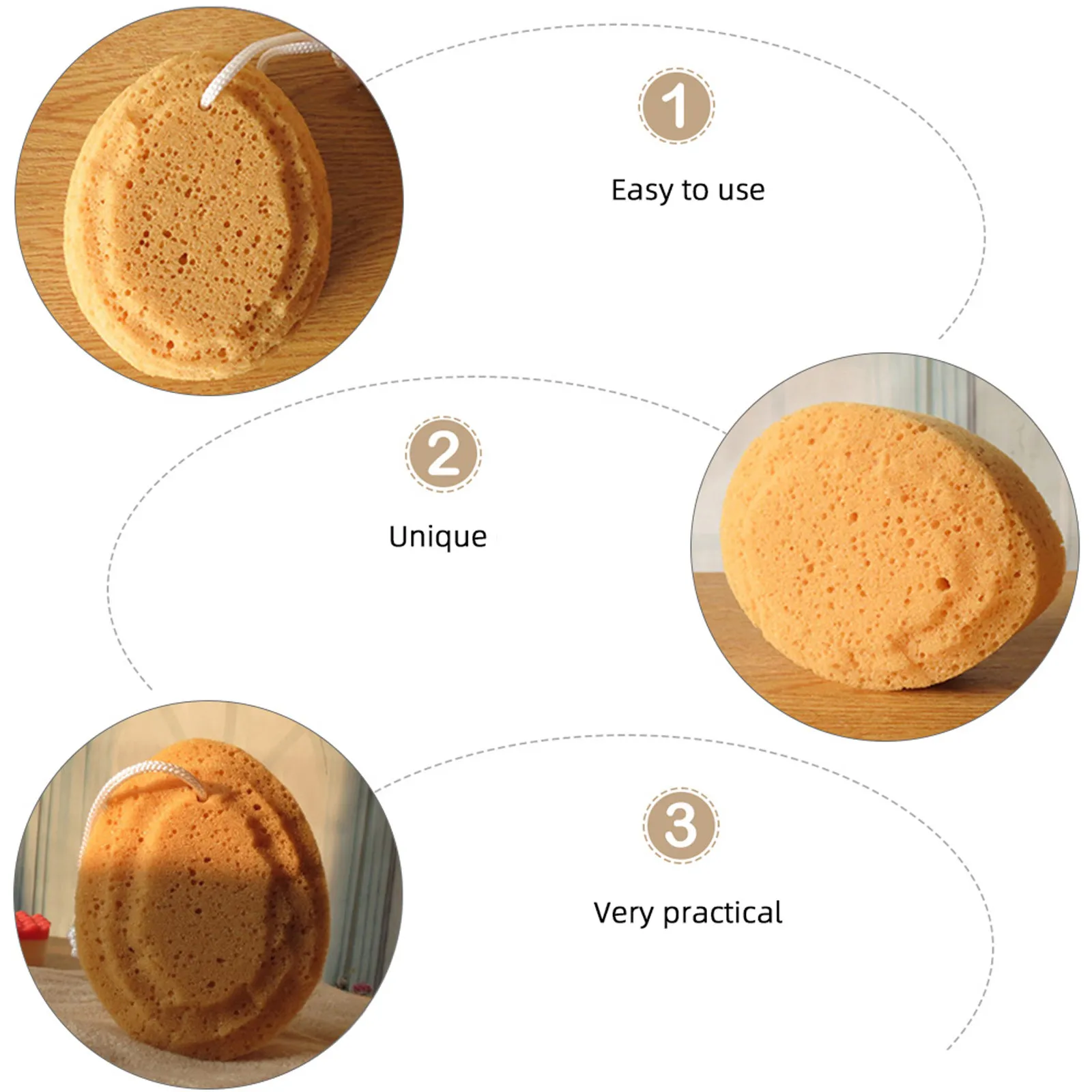 4Pcs Natural Seaweed Bath Sponge Honeycomb Design for Baby Kids Adult Exfoliating Showering Massaging Gentle Skin Care Body