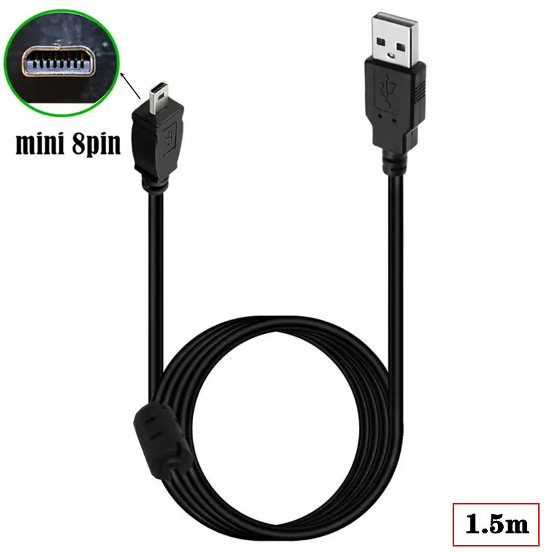 USB 2.0 A Male To Mini 8P Digital Camera S2600P520 Charging Cable Nikon DSLR D5100 D6108p Data Transmission Cable 1.5m