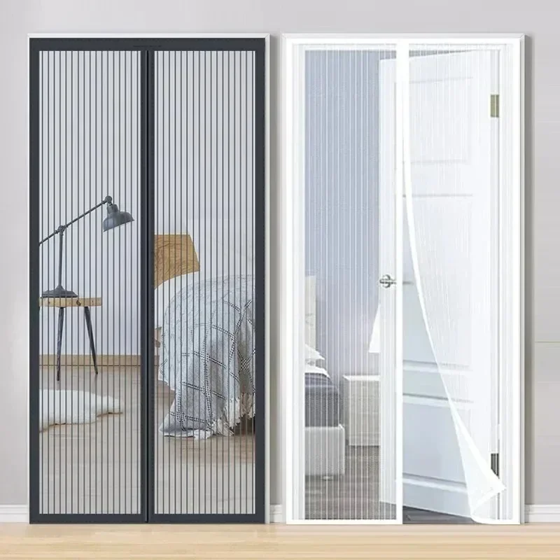 Magnetic Door Curtain Automatic Closing Net Anti Fly Mosquito Net Strengthen Edges Easy Installation Summer Home Textile