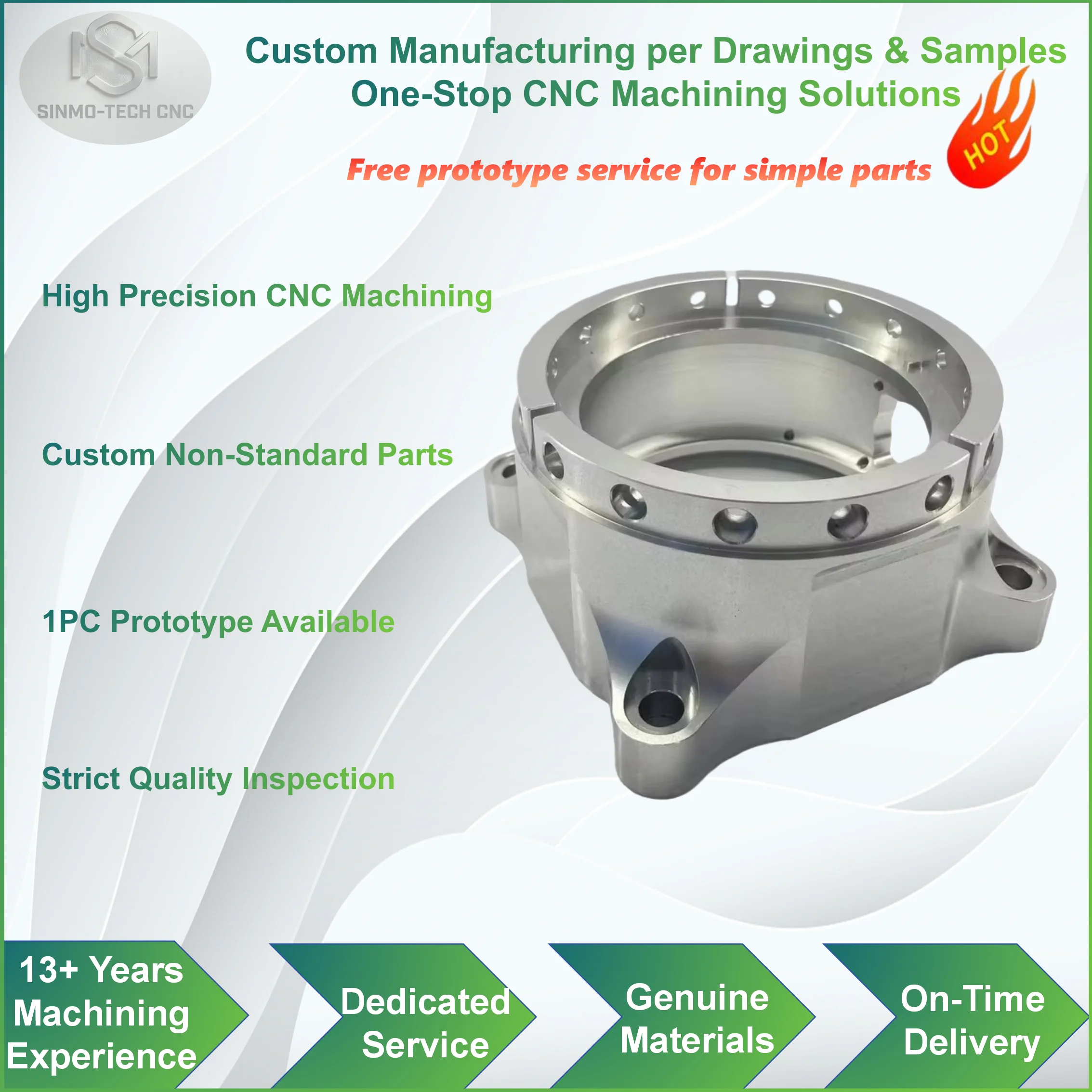 Custom 5 Axis CNC Machining Aluminum Steel Robot Bracket Frame Structural Components