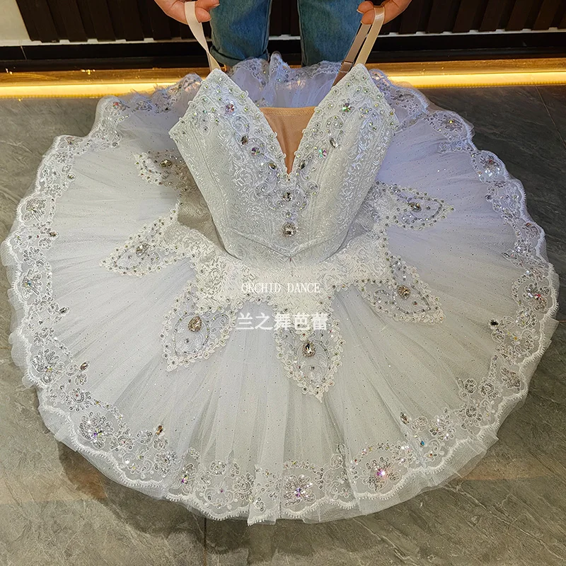 

BT250633 Профессиональный индивидуальный размер, цвет на заказ для детей, девочек, женщин, взрослых, белые балетные костюмы-пачки