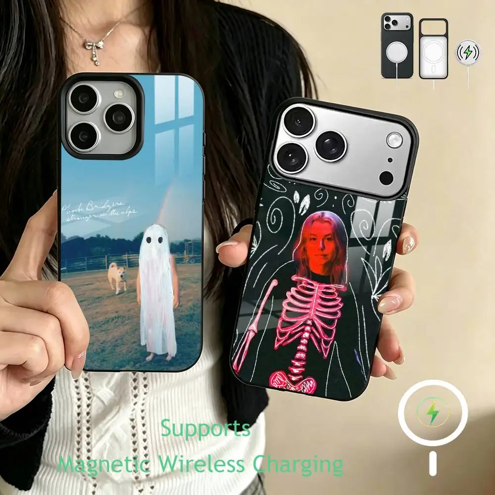 Singer P-Phoebe B-Bridgers   Phone Case For iPhone17,16,15,14,13,12,11 Plus,Pro Supports Magnetic Wireless Charging