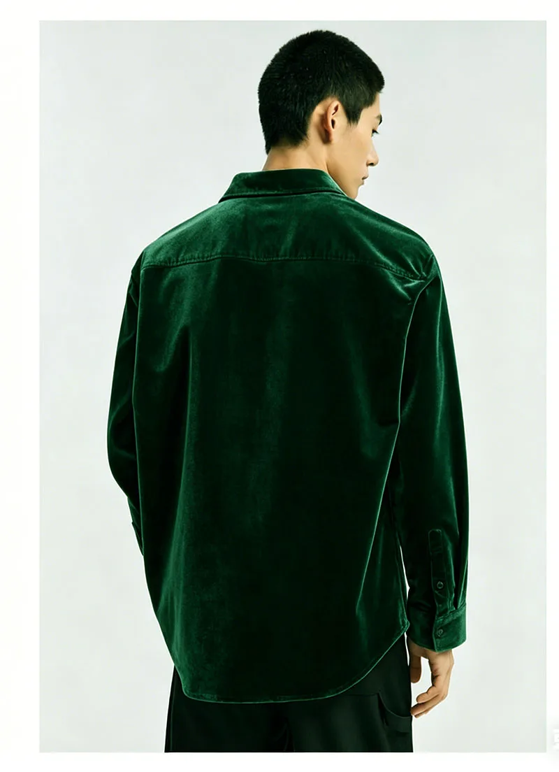 Natural Silk Velvet Men's Shirt - Elegant and Simple Outerwear for Leisure, Comfortable to Wear, Smooth and Fine Texture