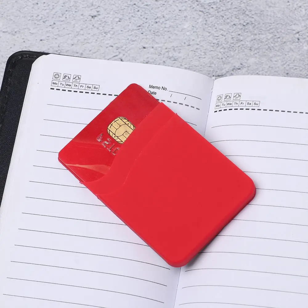 Hot Sale Stick  Adhesive Silicone Wallet Case Card Pocket Elastic Phone Card Holder