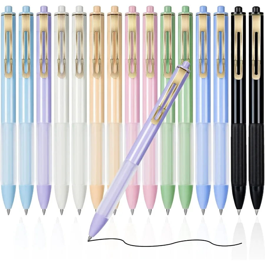 

Black Gel Ink Pens with Soft Grip 0.7mm Smooth Writing Pens for Note Taking Quick Dry Retractable Rollerball Ballpoint Pens for