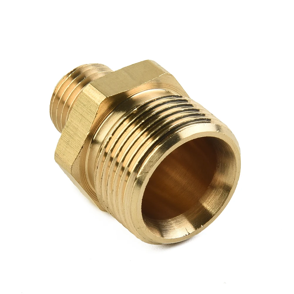 Brass Hose Adapter M22 x 15mm Male to G1/4 Threaded Connector for High Pressure Washer Spray and Pipe Couplings
