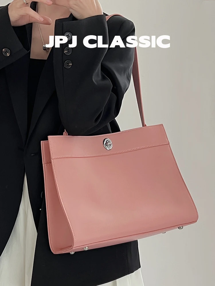 

jpj classic cowhide messenger bag women's shoulder crossbody commuter bag retro style casual fashion versatile tote bag