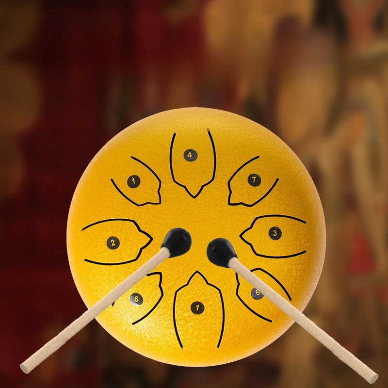 

6-дюймовый барабан для языка, 8-тональный звуковой исцеляющий барабан для языка, медитация, релаксационные барабаны, ударные музыкальные инструменты из углеродистой стали