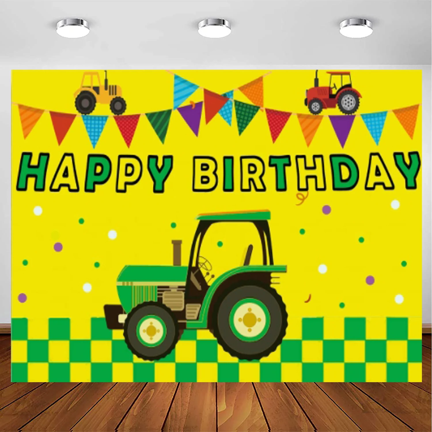 Farm Green Tractor Photography Backdrop For Birthday Baby Shower Bday Party Background Cake Table Indoor Outdoor Decorations