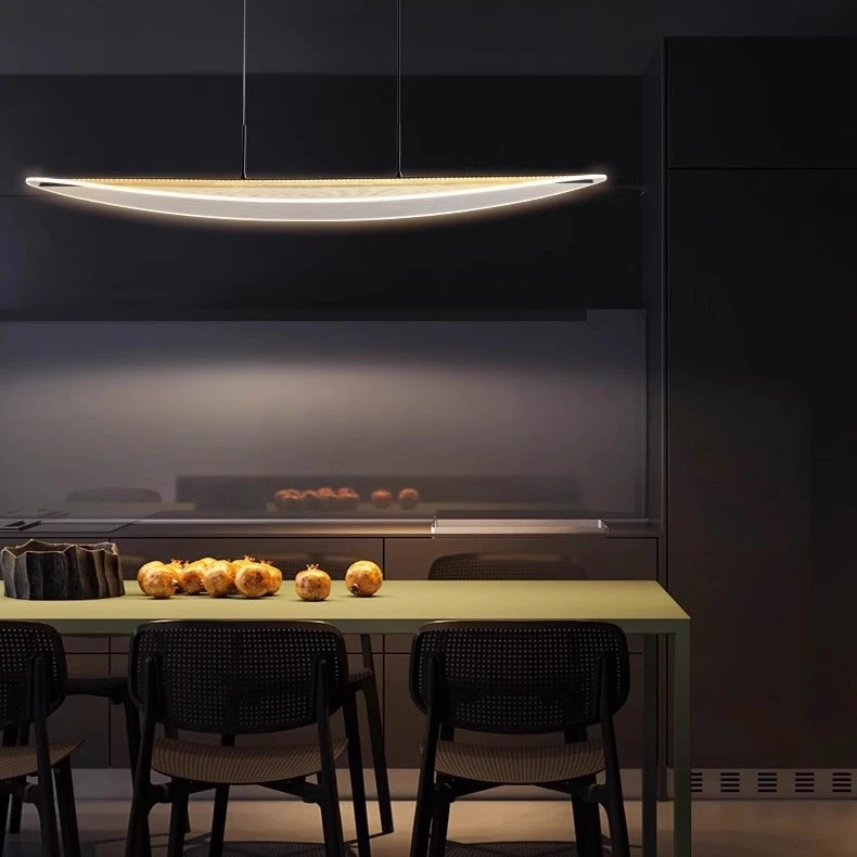 

Single Layer Nordic Dimmable Chandelier Luster with Acrylic Metal 3-Color Change Pendant Light for Living Room Dining Room